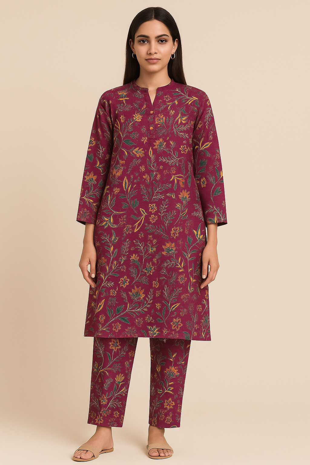 2-Peice unstitched printed lawn