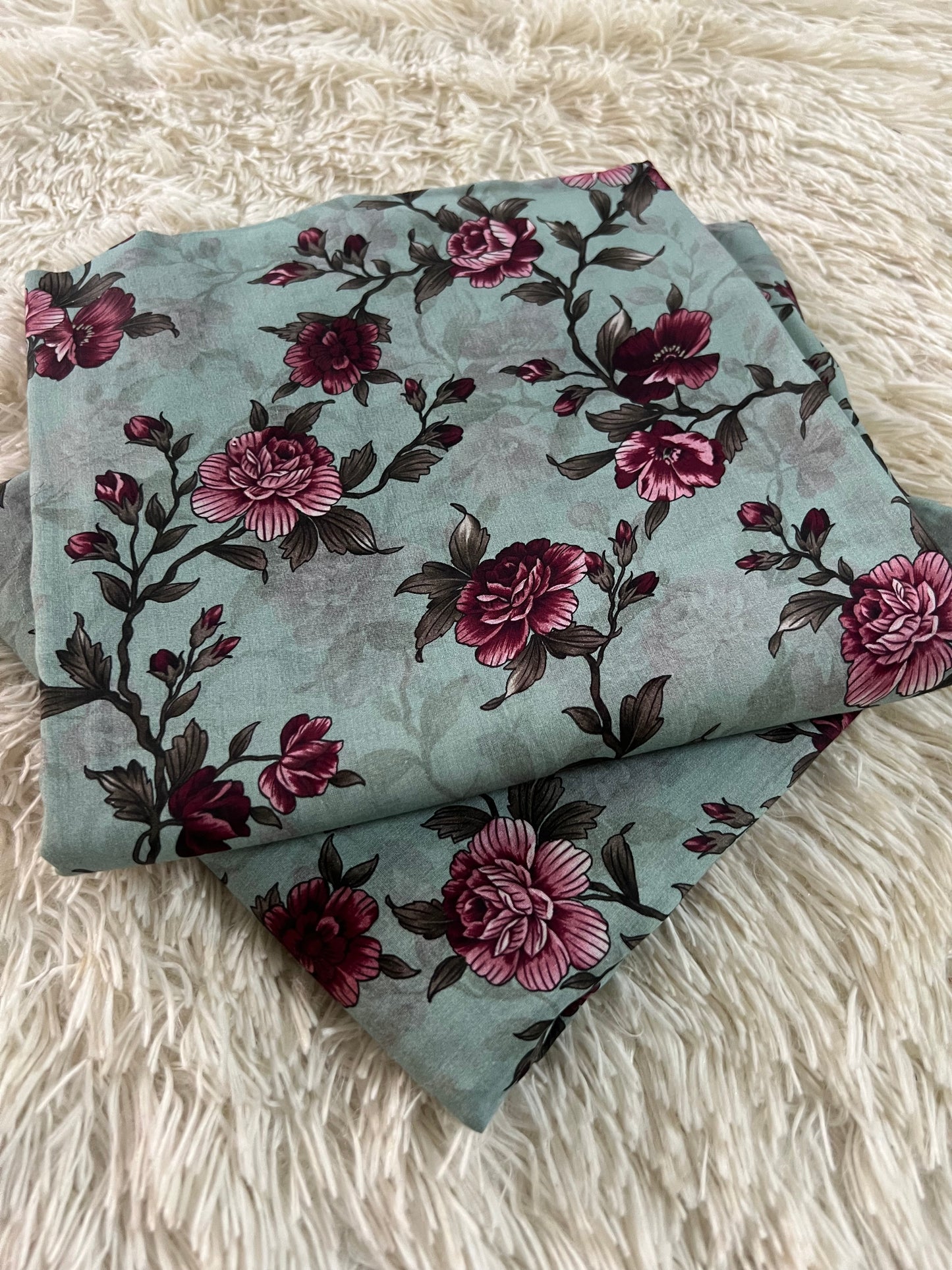2-Peice unstitched printed lawn