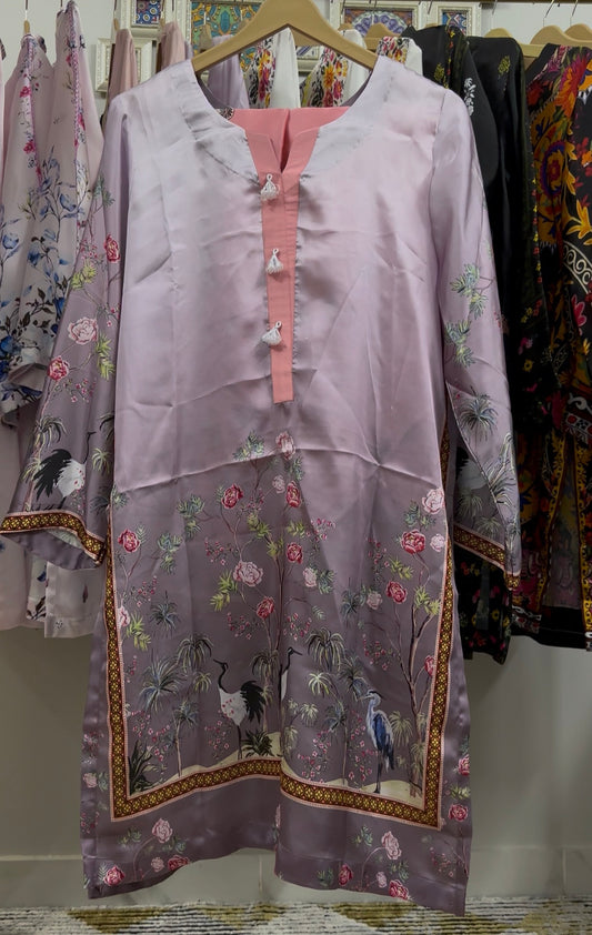 Silk Co-ord Set-Printed 2-Piece