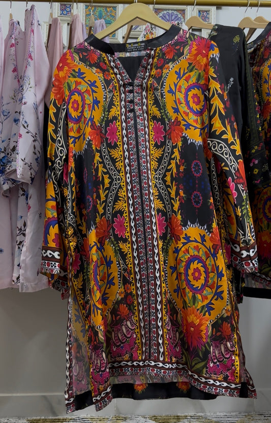 Silk Co-ord Set-Printed 2-Piece