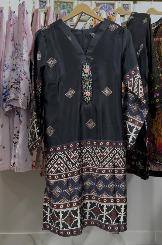 Silk Co-ord Set-Printed 2-Piece