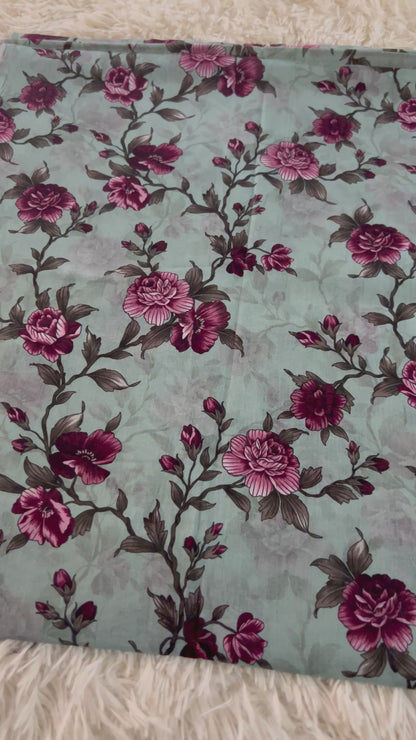 2-Peice unstitched printed lawn